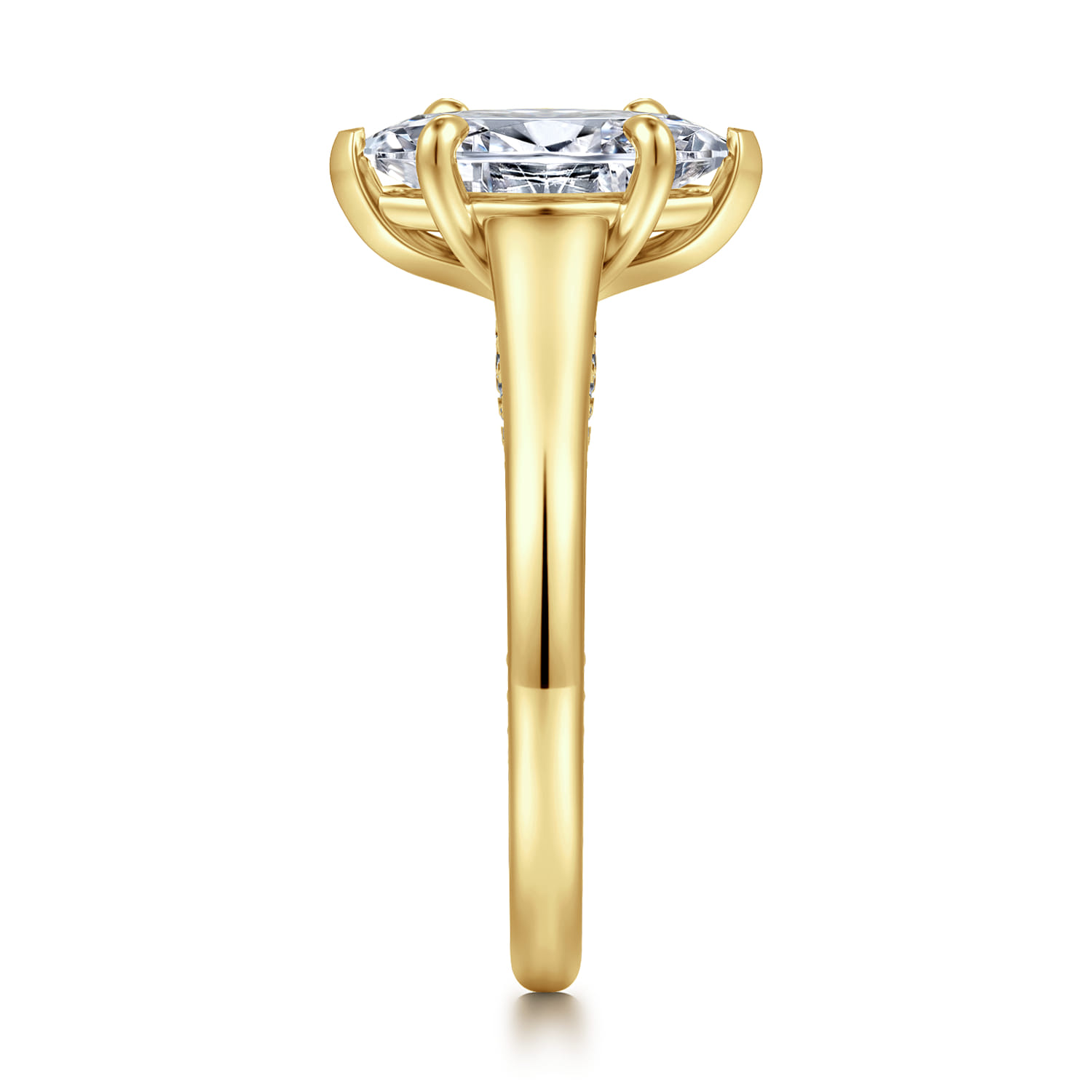 Rosey - 14K Yellow Gold Marquise Shape Diamond Engagement Ring - 0.35 ct - Shot 4