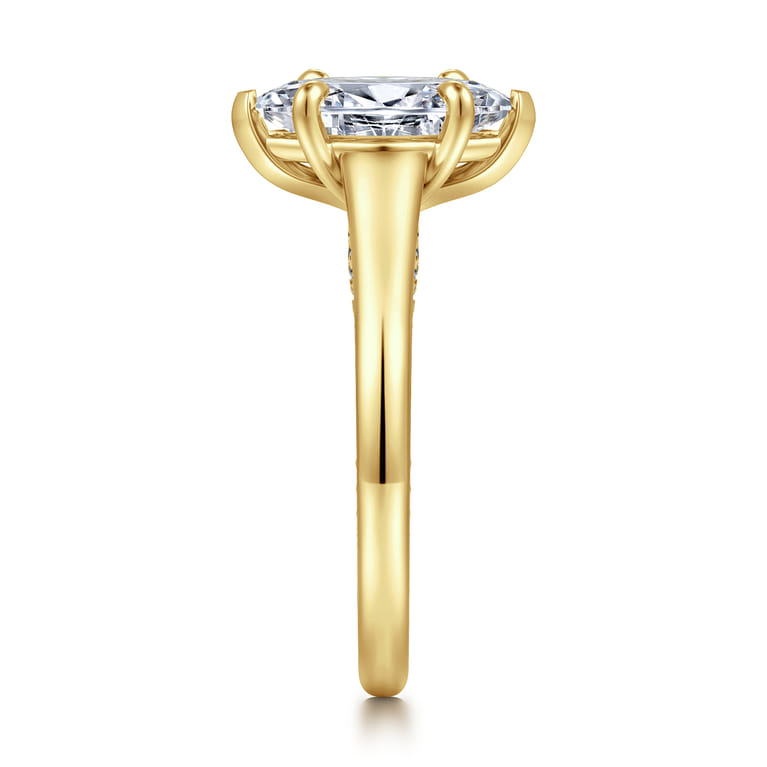 Rosey - 14K Yellow Gold Marquise Shape Diamond Engagement Ring - 0.35 ct - Shot 4