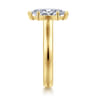 Villa - 14K Yellow Gold Half Bezel Marquise Shape Diamond Engagement Ring - 0.1 ct