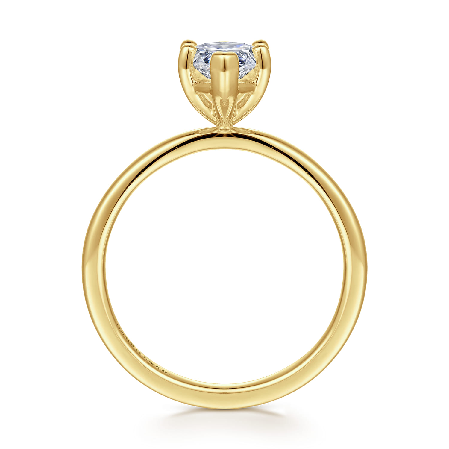 Paula - 14K Yellow Gold Marquise Shape Diamond Engagement Ring - Shot 2