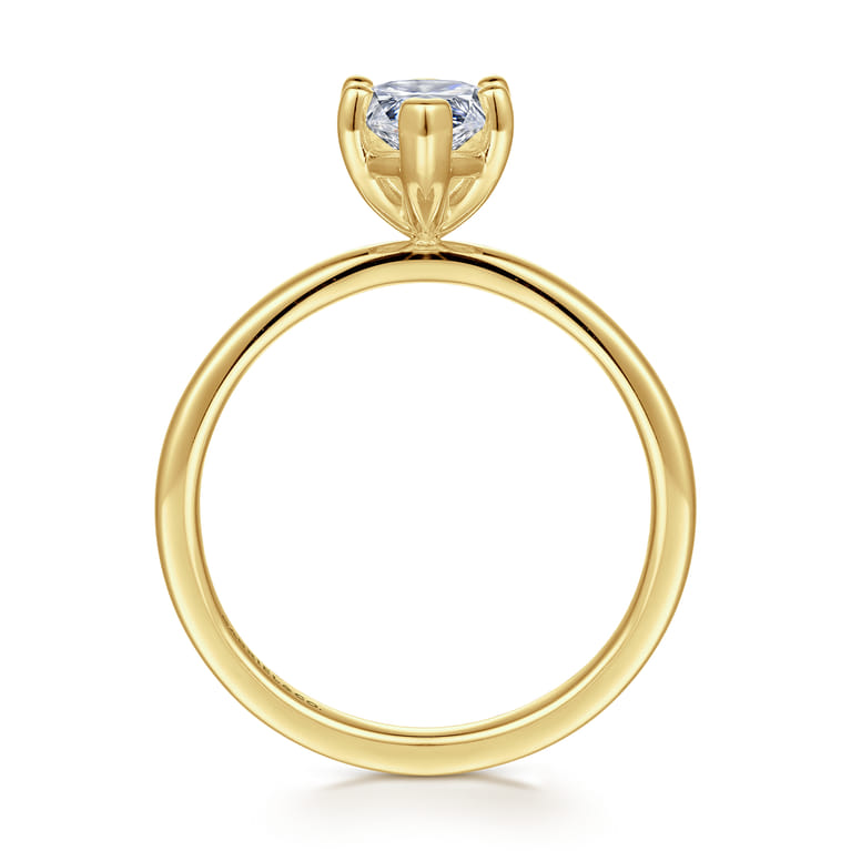 Paula - 14K Yellow Gold Marquise Shape Diamond Engagement Ring - Shot 2