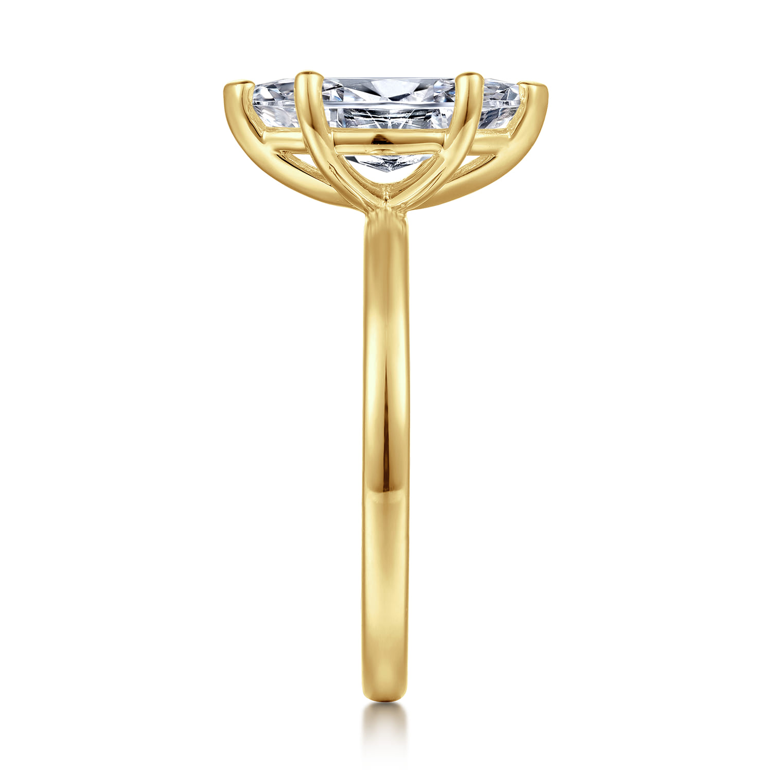Paula - 14K Yellow Gold Marquise Shape Diamond Engagement Ring - Shot 5