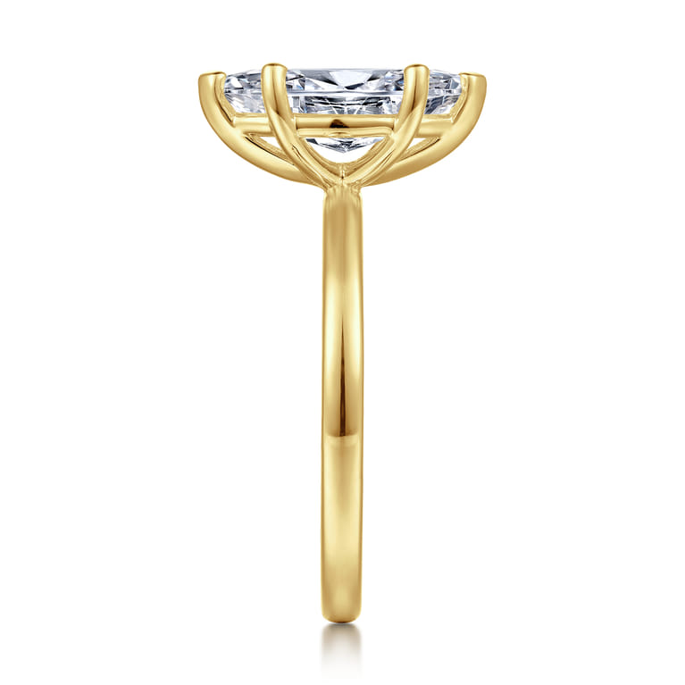 Paula - 14K Yellow Gold Marquise Shape Diamond Engagement Ring - Shot 5