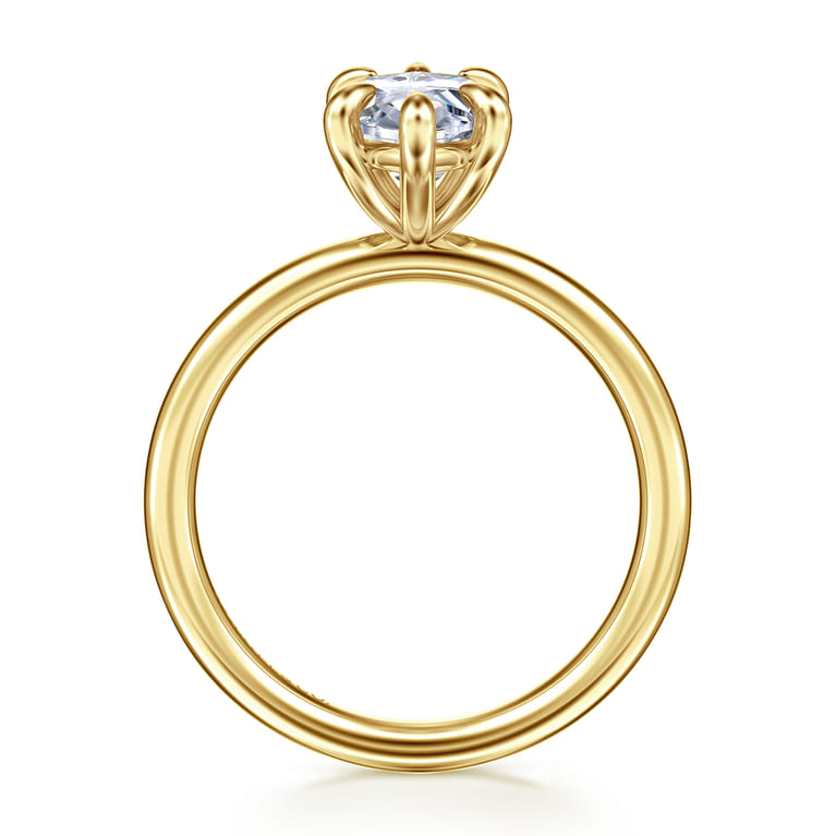 Lark - 14K Yellow Gold Marquise Shape Solitaire Engagement Ring - Shot 2