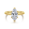 Bambi - 14K Yellow Gold 6 Prong Marquise Shape Diamond Engagement Ring