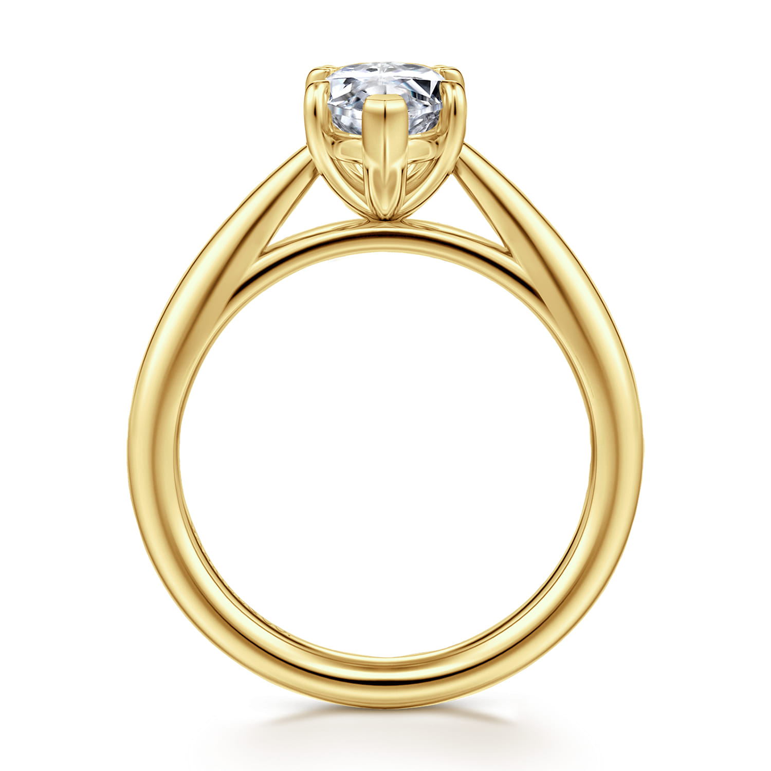 Bambi - 14K Yellow Gold 6 Prong Marquise Shape Diamond Engagement Ring - Shot 2