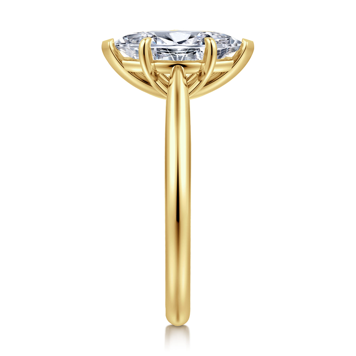 Bambi - 14K Yellow Gold 6 Prong Marquise Shape Diamond Engagement Ring - Shot 4