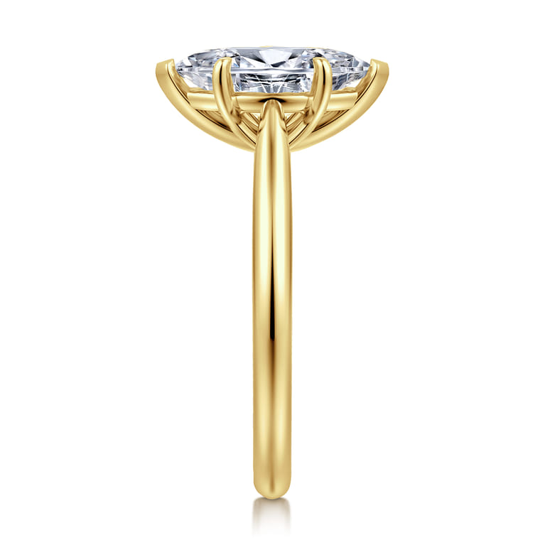 Bambi - 14K Yellow Gold 6 Prong Marquise Shape Diamond Engagement Ring - Shot 4