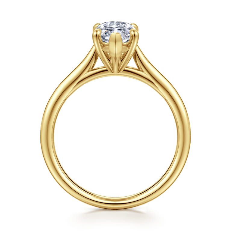 Bena - 14K Yellow Gold Marquise Shape Solitaire Diamond Engagement Ring - Shot 2