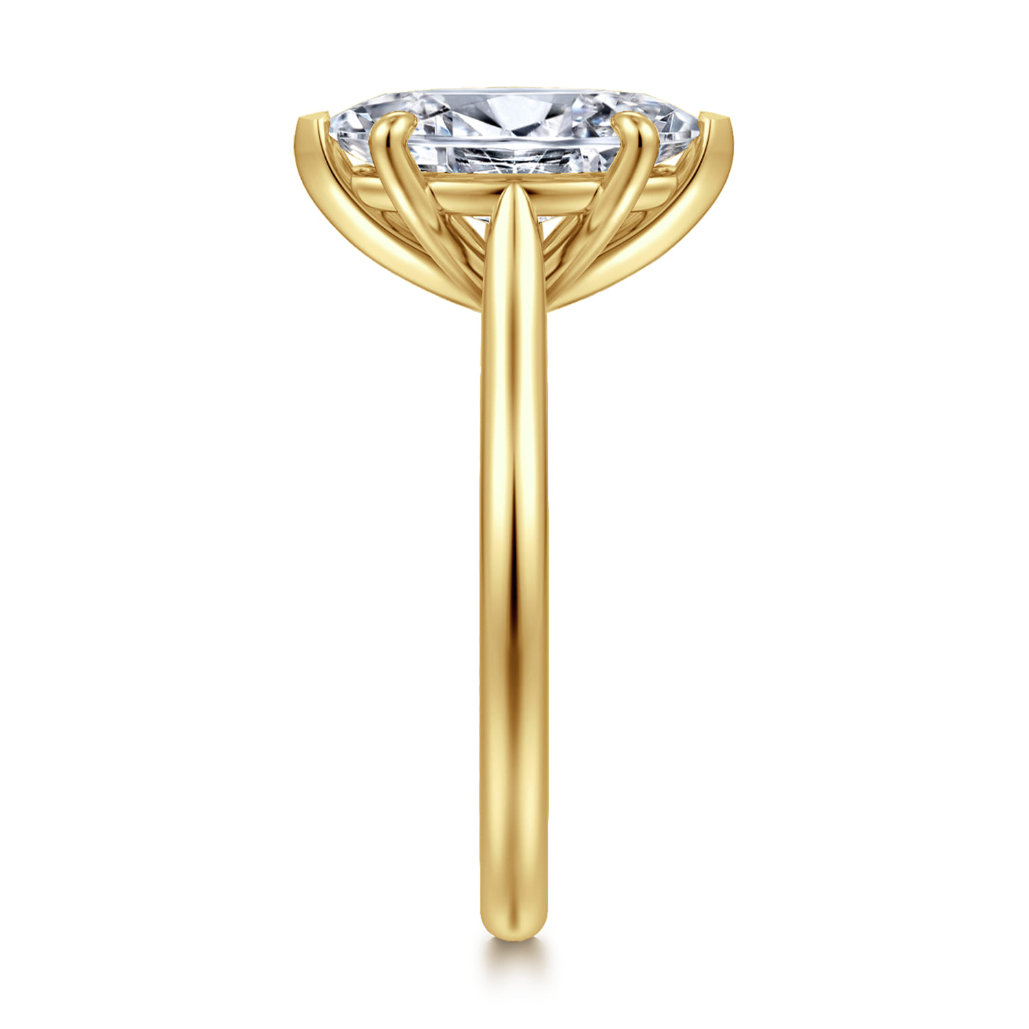 Bena - 14K Yellow Gold Marquise Shape Solitaire Diamond Engagement Ring - Shot 4