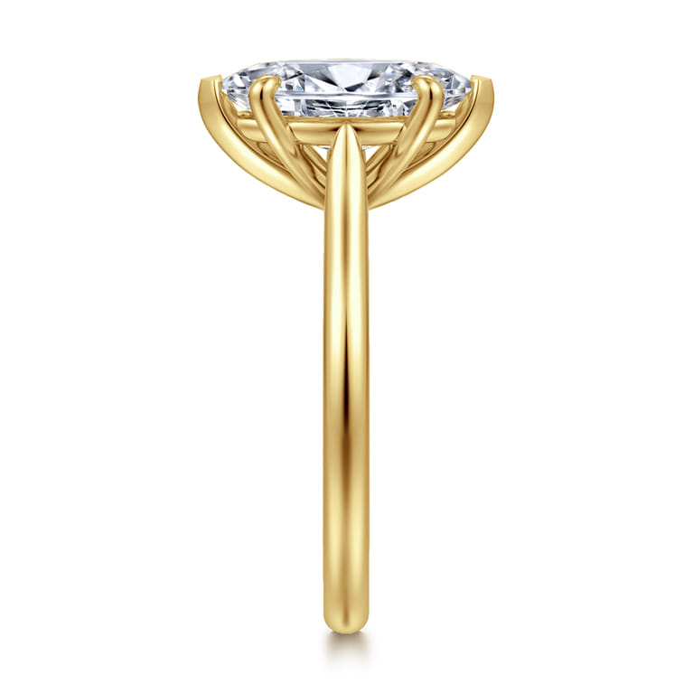 Bena - 14K Yellow Gold Marquise Shape Solitaire Diamond Engagement Ring - Shot 4