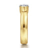 Bara - 14K Yellow Gold Half Bezel East West Marquise Shape Diamond Engagement Ring