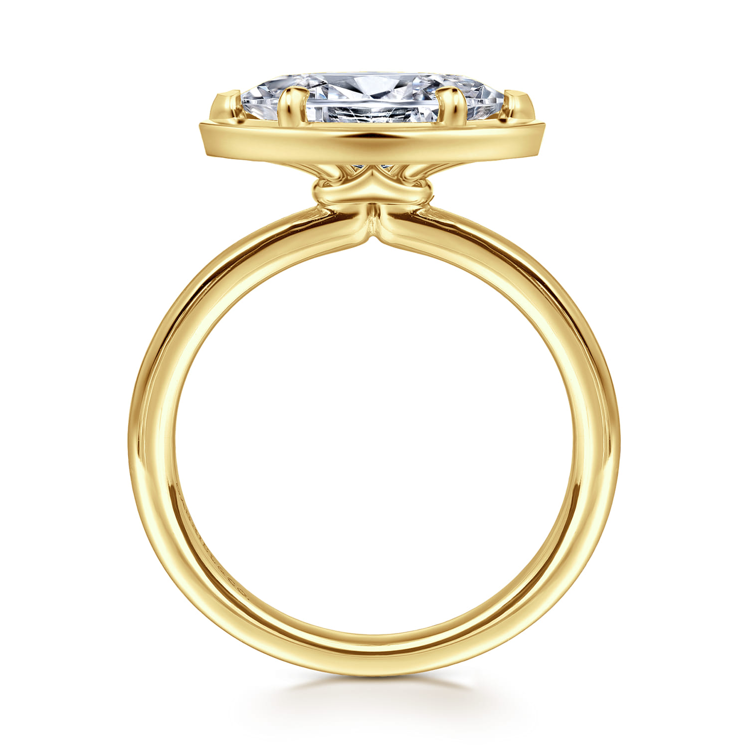 Linen - 14K Yellow Gold Marquise Shape Diamond Engagement Ring - Shot 2
