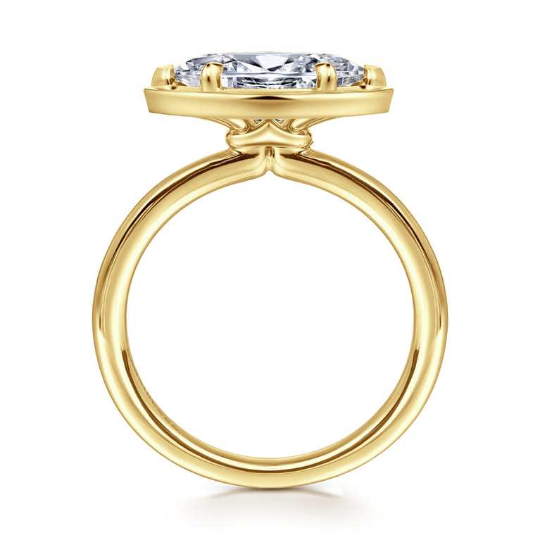 Linen - 14K Yellow Gold Marquise Shape Diamond Engagement Ring - Shot 2