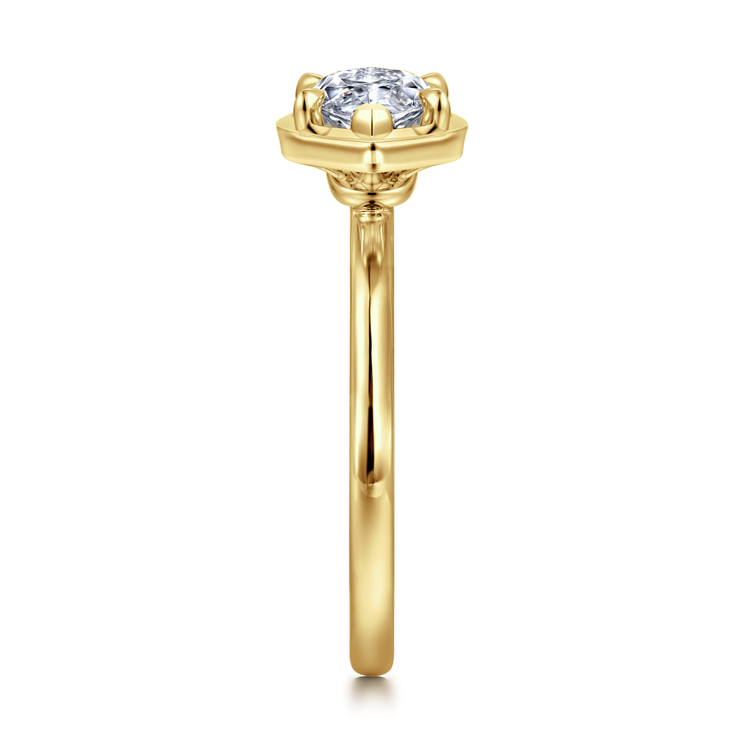 Linen - 14K Yellow Gold Marquise Shape Diamond Engagement Ring - Shot 4