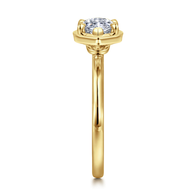 Linen - 14K Yellow Gold Marquise Shape Diamond Engagement Ring - Shot 4