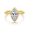 Linny - 14K Yellow Gold Marquise Shape Bezel Set Diamond Engagement Ring
