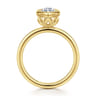 Linny - 14K Yellow Gold Marquise Shape Bezel Set Diamond Engagement Ring