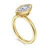 Linny - 14K Yellow Gold Marquise Shape Bezel Set Diamond Engagement Ring