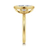 Linny - 14K Yellow Gold Marquise Shape Bezel Set Diamond Engagement Ring