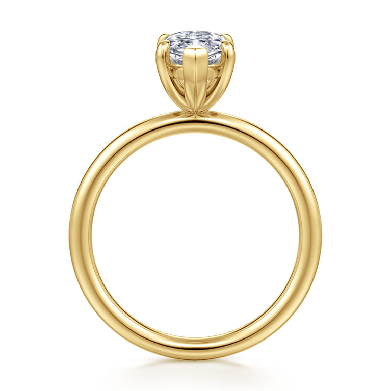 Tiana - 14K Yellow Gold Marquise Shape Solitaire Diamond Engagement Ring - Shot 2