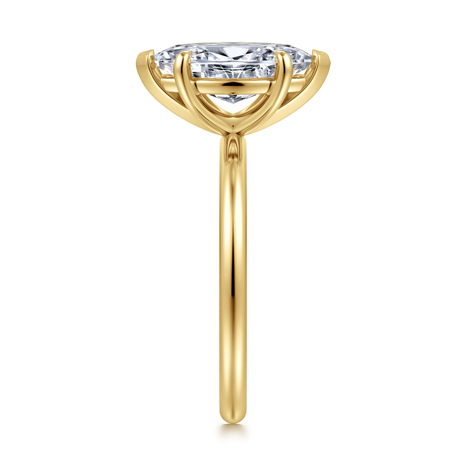 Tiana - 14K Yellow Gold Marquise Shape Solitaire Diamond Engagement Ring - Shot 4
