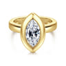 Pauline - 14K Yellow Gold Bezel Set Marquise Shape Diamond Engagement Ring