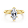 Nola - 14K Yellow Gold Marquise Shape Lotus Diamond Engagement Ring