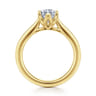 Nola - 14K Yellow Gold Marquise Shape Lotus Diamond Engagement Ring