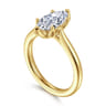 Nola - 14K Yellow Gold Marquise Shape Lotus Diamond Engagement Ring