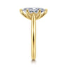 Nola - 14K Yellow Gold Marquise Shape Lotus Diamond Engagement Ring