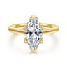 Nola - 14K Yellow Gold Marquise Shape Lotus Diamond Engagement Ring