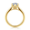 Nola - 14K Yellow Gold Marquise Shape Lotus Diamond Engagement Ring