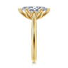 Nola - 14K Yellow Gold Marquise Shape Lotus Diamond Engagement Ring