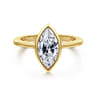 Brooke - 14K Yellow Gold Marquise Cut Bezel Set Solitaire Diamond Engagement Ring