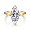 Lou - 14K Yellow Gold Marquise Shape Solitaire Diamond Engagement Ring