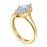Elsa - 14K Yellow Gold Compass Bezel Prong Marquise Shape Solitaire Diamond Engagement Ring