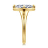 Elsa - 14K Yellow Gold Compass Bezel Prong Marquise Shape Solitaire Diamond Engagement Ring