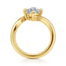 Rosette - 14K Yellow Gold Compass Prong Bypass Marquise Shape Engagement Ring