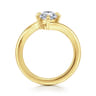Rosette - 14K Yellow Gold Compass Prong Bypass Marquise Shape Diamond Engagement Ring