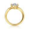Rosette - 14K Yellow Gold Compass Prong Bypass Marquise Shape Diamond Engagement Ring