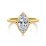 Kaya - 14K Yellow Gold Bezel Set Emerald Cut Solitaire Diamond Engagement Ring