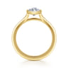 Kaya - 14K Yellow Gold Bezel Set Emerald Cut Solitaire Diamond Engagement Ring