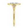 Kaya - 14K Yellow Gold Bezel Set Emerald Cut Solitaire Diamond Engagement Ring