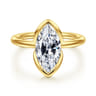Vivienne - 14K Yellow Gold Half Bezel Marquise Shape Solitaire Diamond Engagement Ring