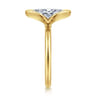 Vivienne - 14K Yellow Gold Half Bezel Marquise Shape Solitaire Diamond Engagement Ring