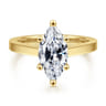 Zephyra - 14K Yellow Gold 6 Prong Marquise Shape Solitaire Diamond Engagement Ring