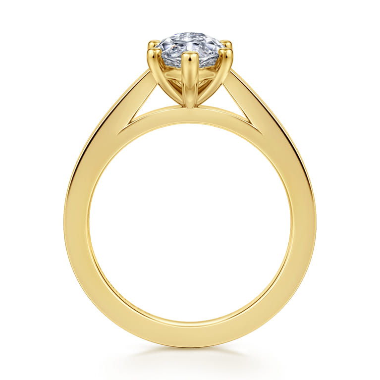 Zephyra - 14K Yellow Gold 6 Prong Marquise Shape Solitaire Diamond Engagement Ring - Shot 2