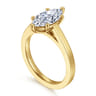 Zephyra - 14K Yellow Gold 6 Prong Marquise Shape Solitaire Diamond Engagement Ring