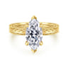 Eros - Vintage Inspired 14K Yellow Gold Marquise Shape Solitaire Diamond Engagement Ring